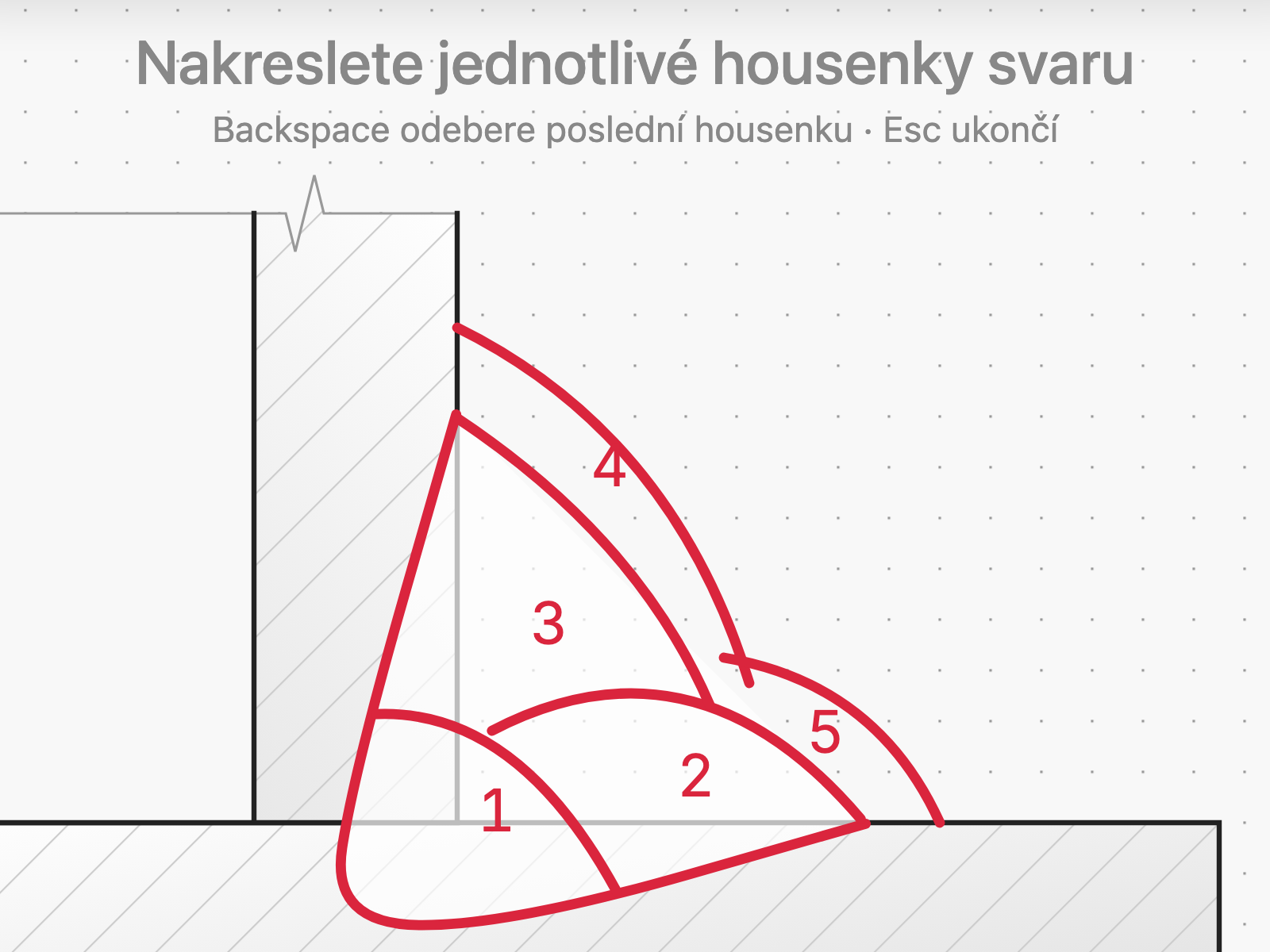 Housenky nakreslené od ruky a očíslované ve Weldia Designeru 2